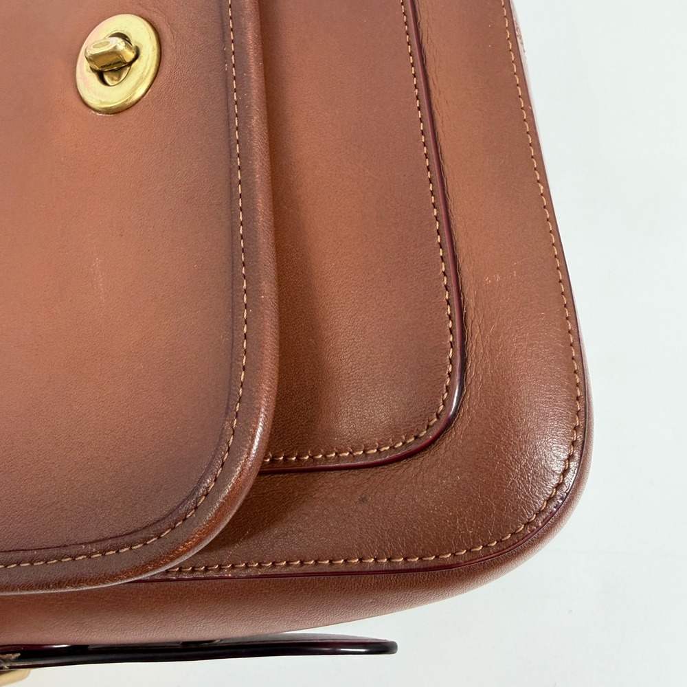 Coach Rambler 1941 Saddle Glovetanned‎ Leather Turnlock Brown Crossbody Bag - Picture 12 of 16
